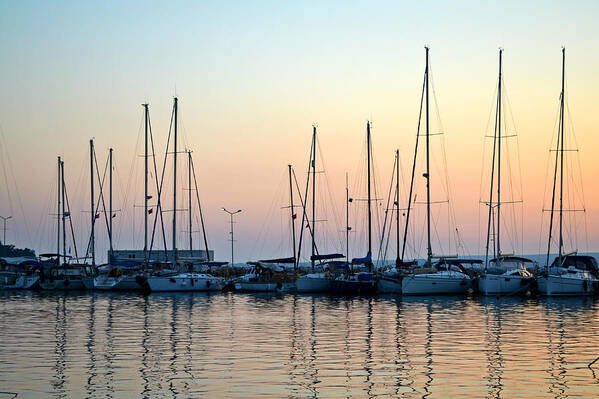 Boats Poster featuring the photograph Marine reflections by Rumiana Nikolova