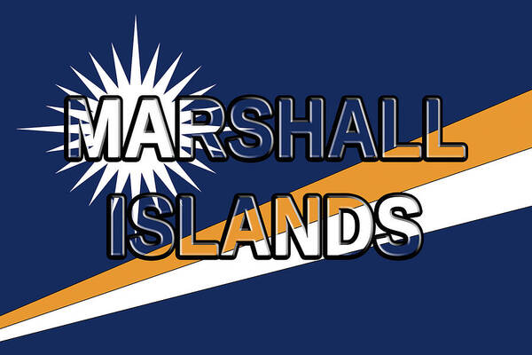 Marshall Islands Poster featuring the digital art Marshall Islands Flag Word by Roy Pedersen