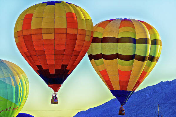 Albuquerque International Balloon Fiesta Poster featuring the photograph Mass Ascension of Balloons 1 by Donald Pash