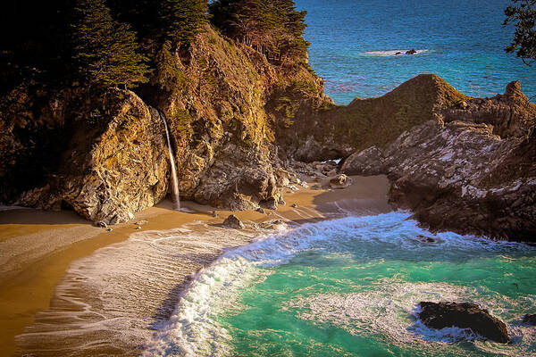 Waterfall Poster featuring the photograph McWay Falls by Susan Rissi Tregoning