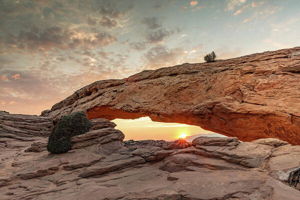 Canyonlands Poster featuring the photograph Mesa Arch at Sunrise by Kyle Lee