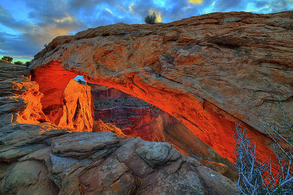 Mesa Arch Poster featuring the photograph Mesa Arch Morning Light by Greg Norrell
