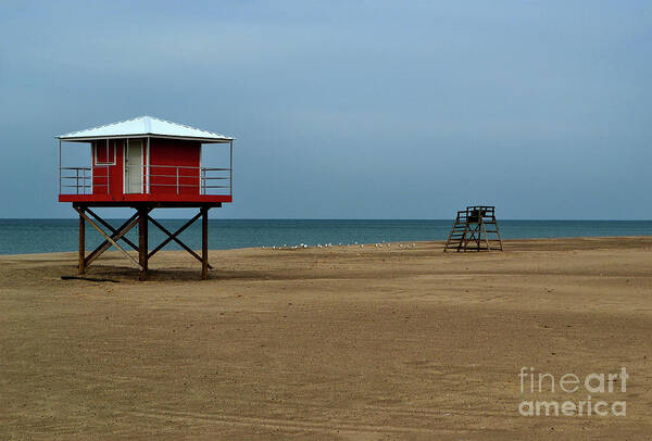Michigan Poster featuring the photograph Michigan City Lifeguard Station by Amy Lucid