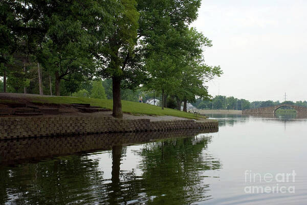 Backgrounds Poster featuring the photograph Miller Park Lake by Alan Look