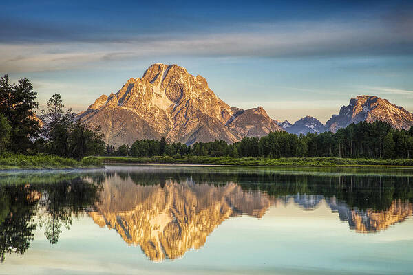 Mountain Poster featuring the photograph Mirror Image at Oxbow Bend by Andrew Soundarajan