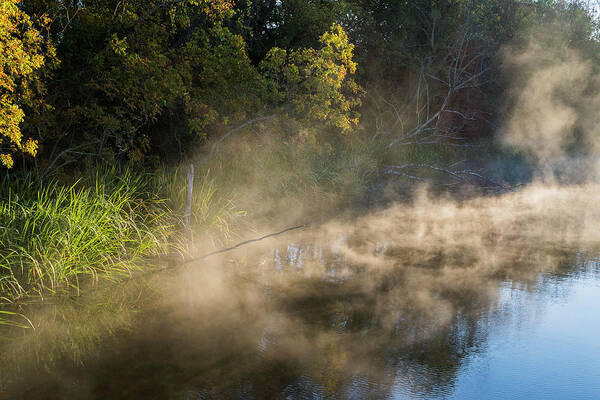 Autumn Color Poster featuring the photograph Mist on the Water by Robert Potts