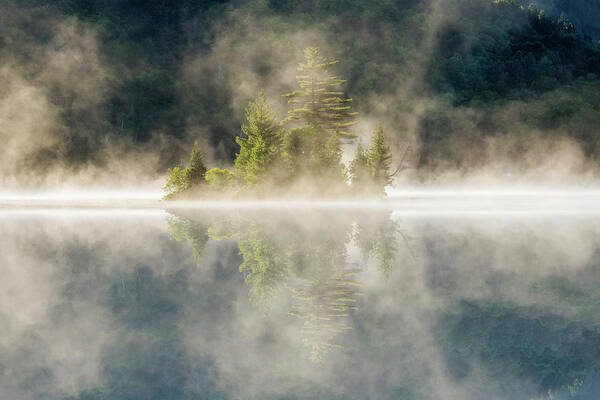 Mont Poster featuring the photograph Misty Island by Mircea Costina Photography
