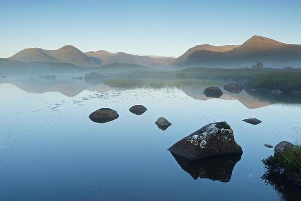 Black Mount Poster featuring the photograph Misty Rannoch Moor by Stephen Taylor