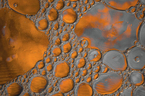 Oil Poster featuring the photograph Molten Copper Puddles Abstract by Bruce Pritchett
