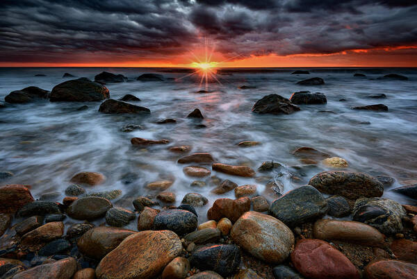 Rocks Poster featuring the photograph Montauk Storm Clouds by Rick Berk