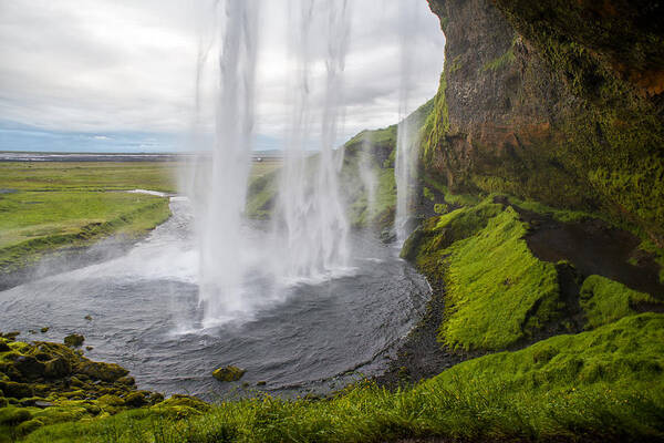 Iceland Poster featuring the photograph Moody Seljalandsfoss by Alex Blondeau