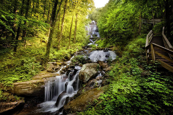 Appalachia Poster featuring the photograph Morning at Amicalola Falls by Debra and Dave Vanderlaan