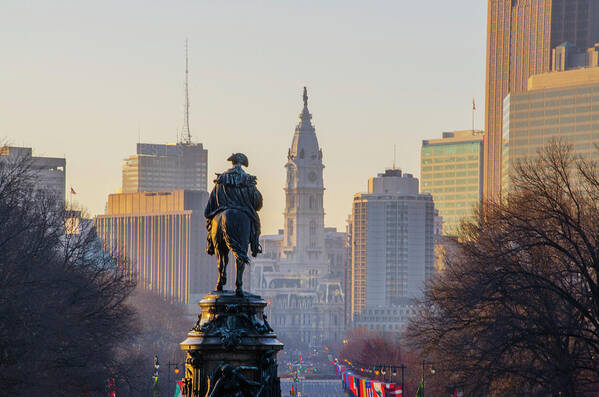 Morning Poster featuring the photograph Morning on the Parkway - Philadelphia by Bill Cannon