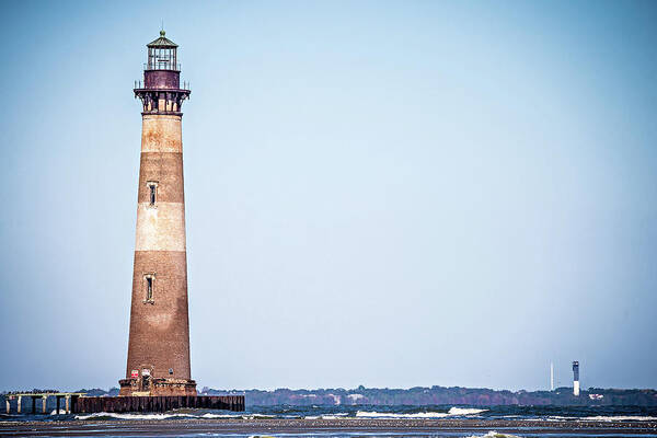 Sunrise Poster featuring the photograph Morris Island Lighthouse On A Sunny Day by Alex Grichenko