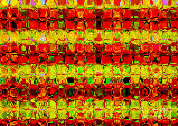 Photography Poster featuring the photograph Mosaic Abstract - Red Yellow by Kaye Menner by Kaye Menner
