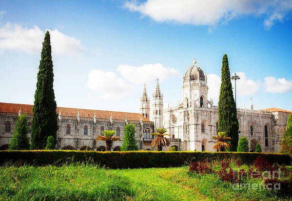 Jeronimos Poster featuring the photograph Mosteiro dos Jeronimos in Lisbon by Anastasy Yarmolovich