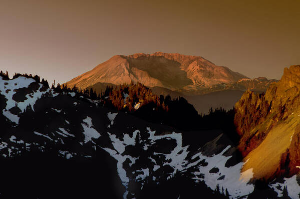 Mount St Helens Poster featuring the photograph Mount St. Helens from Paradise by Scenic Edge Photography