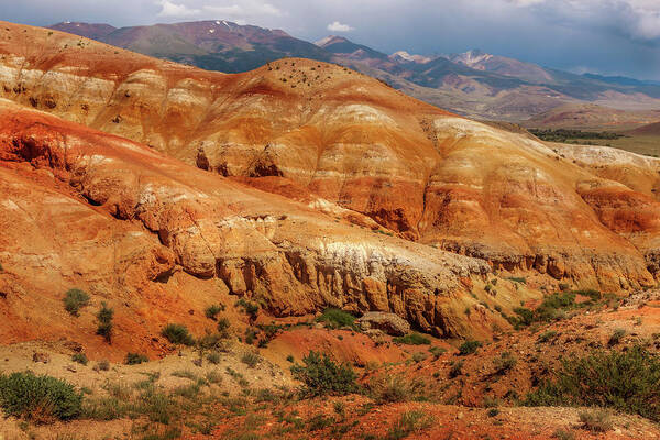 Russian Artists New Wave Poster featuring the photograph Multicolored Mountains of Kyzyl-Chin 2. Altai by Victor Kovchin