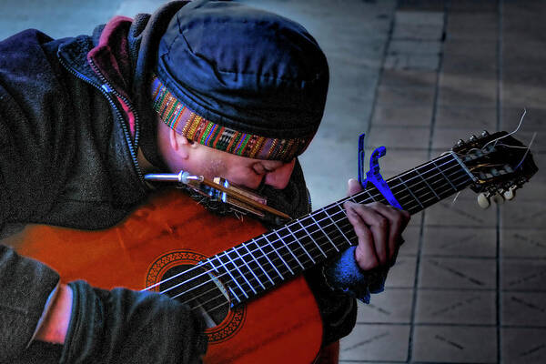 Street Musician Poster featuring the photograph Multitasking by David Patterson
