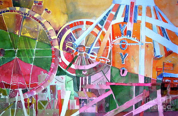 Ferris Wheel Poster featuring the painting Mumbo Jumbo by Patsy Walton