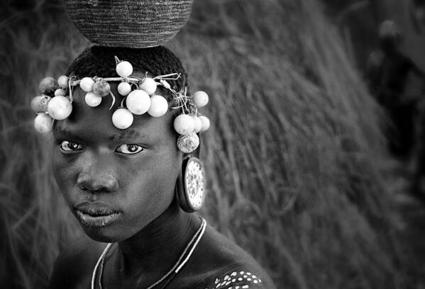 Mursi Poster featuring the photograph Mursi Woman by Marc Apers