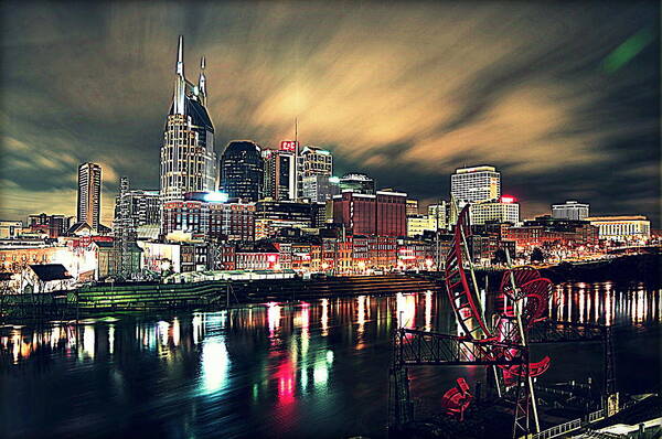 Nashville Poster featuring the photograph Music City Midnight by Matt Helm