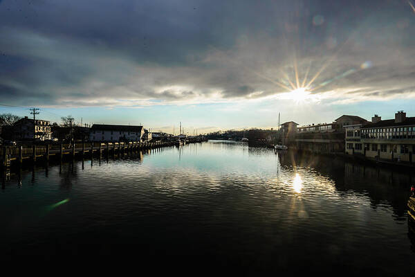 Sunset Poster featuring the photograph Mystic River by Robert McKay Jones