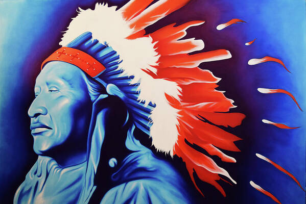 Native American Art Poster featuring the painting Native America the Beautiful by Robert Martinez