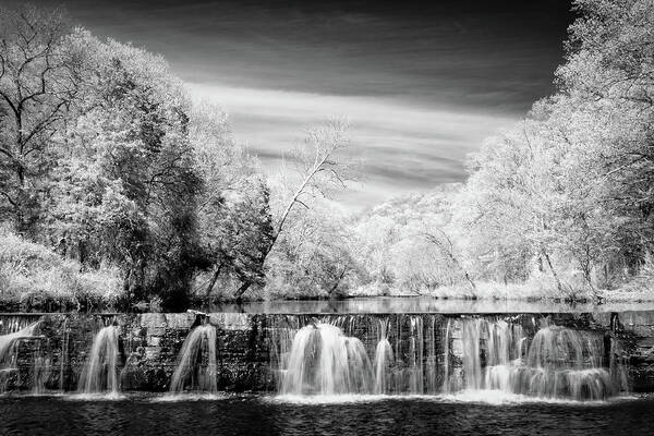 Infrared Poster featuring the photograph Natural Dam Film Noir by James Barber