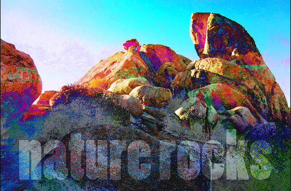 Desert Poster featuring the mixed media Nature Rocks Desert Landscape by John Fish