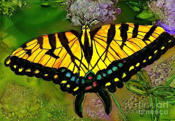 Butterfly Poster featuring the painting Nectar Sipping by Eunice Warfel
