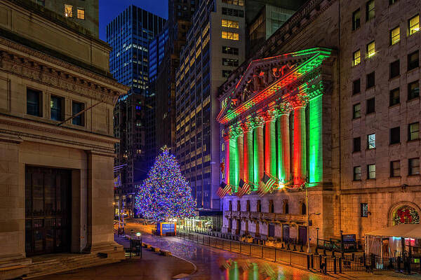 Wall Street Poster featuring the photograph New York City Stock Exchange Wall Street NYSE by Susan Candelario
