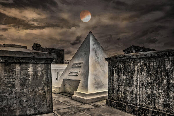Nicholas Cage's Poster featuring the photograph Nicholas Cage's Pyramid Tomb - New Orleans by Bill Cannon