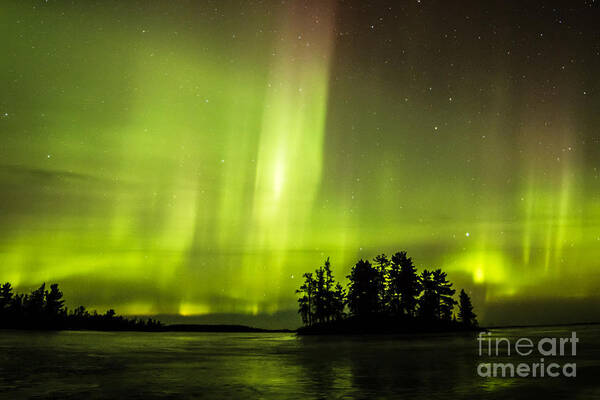 Minnesota Poster featuring the photograph Night on Rainy Lake by Lori Dobbs