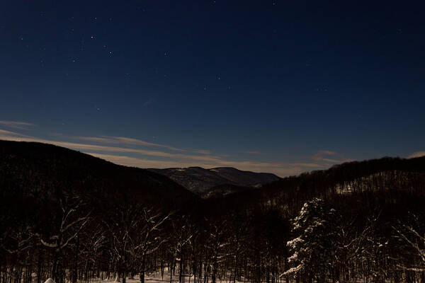 Snow Poster featuring the photograph Night time in the Mountains by Jonny D