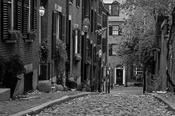 Acorn Street Poster featuring the photograph November on Boston Acorn Street by Juergen Roth