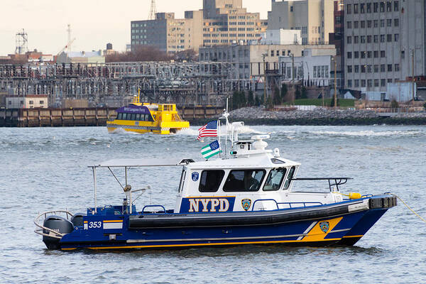 Brooklyn Poster featuring the photograph NYPD Harbor Unit by SR Green