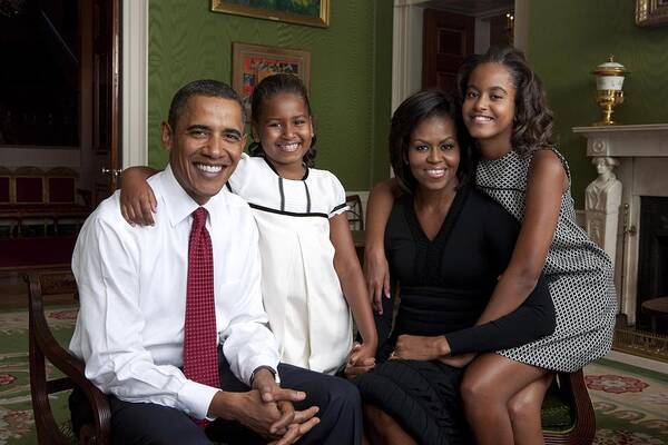 History Poster featuring the photograph Obama Family Official Portrait By Annie by Everett