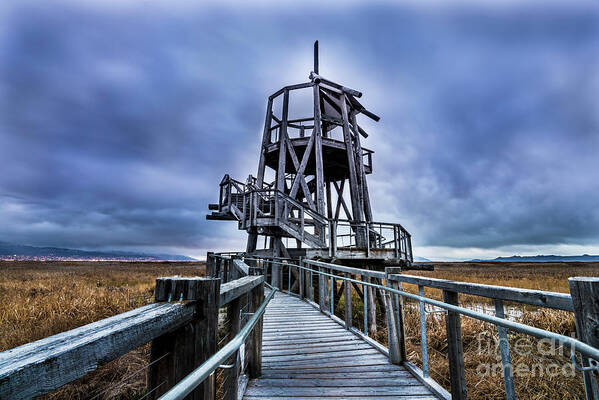 Utah Poster featuring the photograph Observation Tower - Great Salt Lake Shorelands Preserve by Gary Whitton