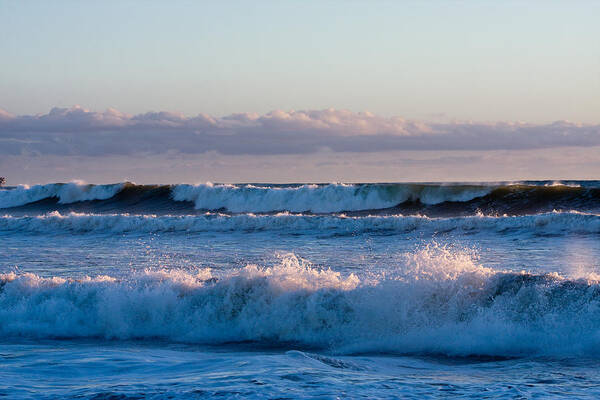 Ocean Poster featuring the photograph Ocean Waves At Dusk by Dina Calvarese