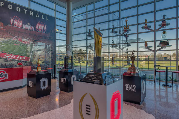 Awards Poster featuring the photograph Ohio State Football National Championship Trophy by Scott McGuire