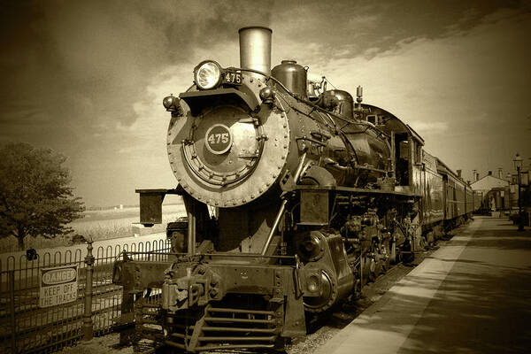 Steam Poster featuring the photograph Old 475 - BW by Lou Ford