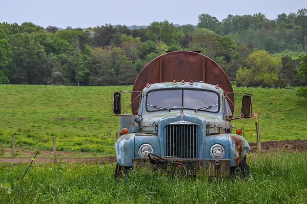 Mack Poster featuring the photograph Old Blue Mack by Cyndi Goetcheus Sarfan
