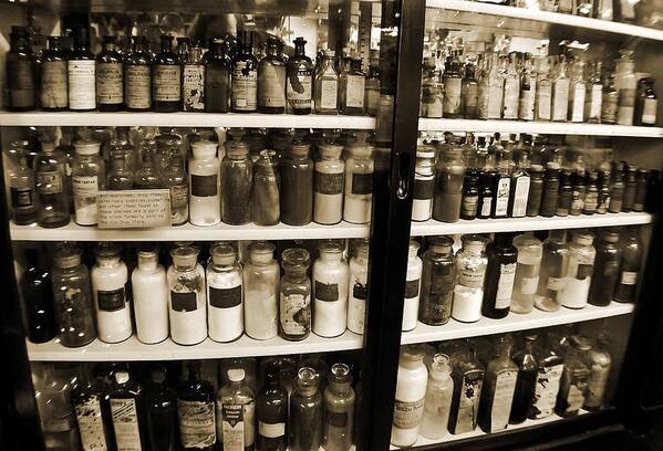 Drug Store Poster featuring the photograph Old Drug Store Goods by DigiArt Diaries by Vicky B Fuller