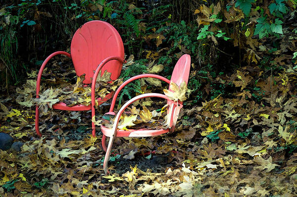Chair Poster featuring the photograph Old Empty Chairs by Gwyn Newcombe
