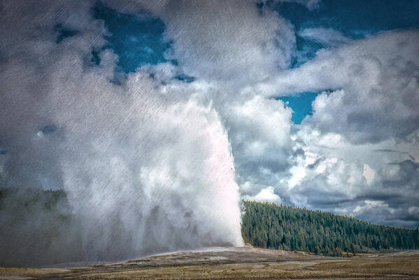  Poster featuring the photograph Old Faithful Vintage 4 by Cathy Anderson
