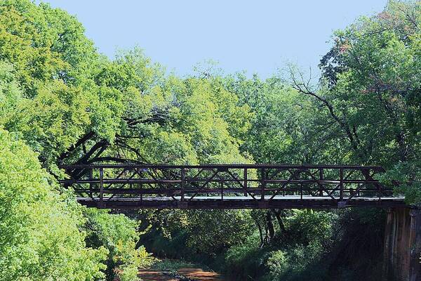 Oklahoma Poster featuring the photograph Old Iron Bridge over Caddo Creek by Sheila Brown