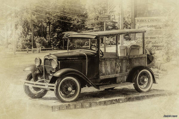 America Poster featuring the digital art Old Jalopy in Wiscasset by Ken Morris