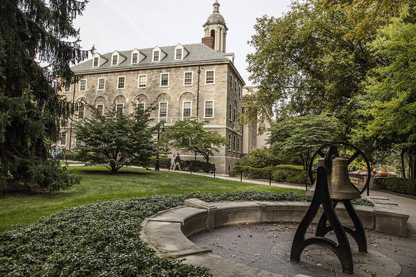 Penn State Poster featuring the photograph Old Main Penn State Bell by John McGraw