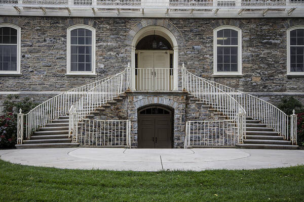 Penn State Poster featuring the photograph Old Main Penn State Stairs by John McGraw